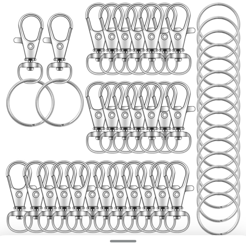 Bulk 60 pcs Swivel Snap Hooks with Key Rings